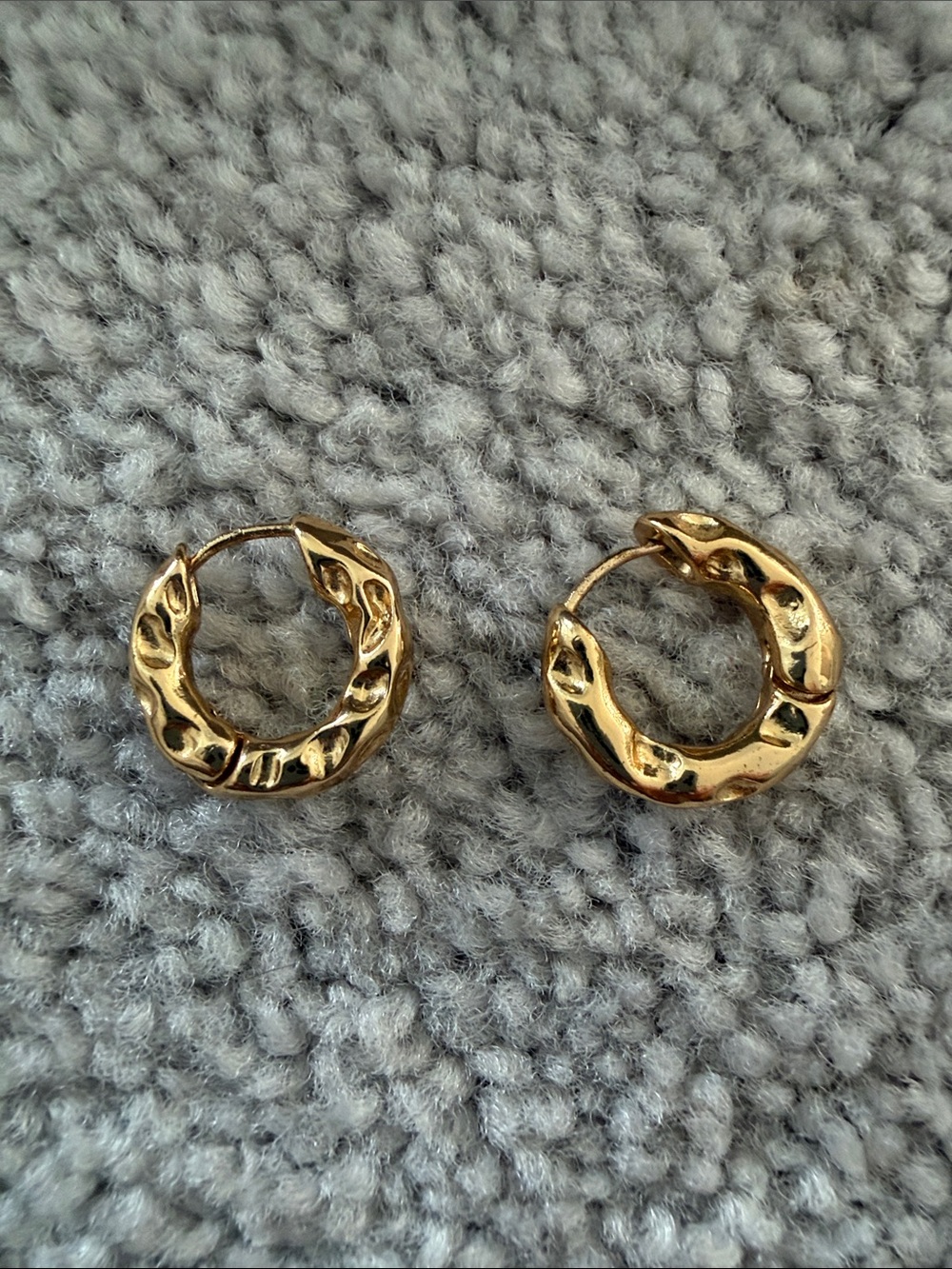 LOFT Gold Textured Chunky Hoop Earrings